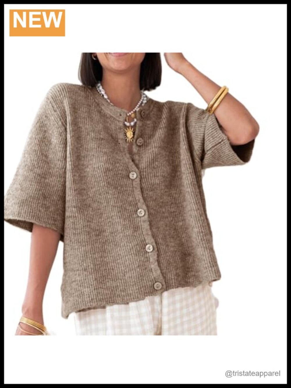 Y2K Knitted Crop Cardigan Short Sleeve Button Down Ribbed Knit Top